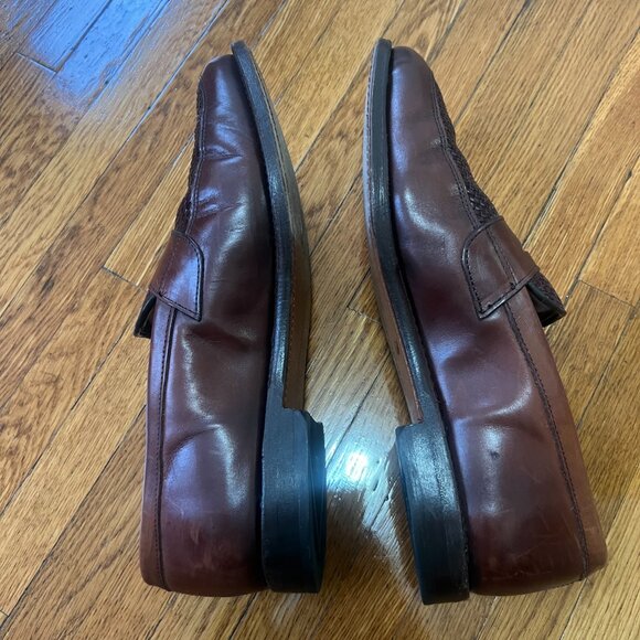 ALLEN EDMONDS Lake Bluff Oxford Weave Brown Leather Dress Shoes - Men\'s 9 / EEE main image 9